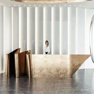 EX978 Stainless Steel <b>Bar</b> Counter with Art Deco Design Durable & Waterproof for High-<b>End</b> Restaurant Interior and Outdoor Use - Product Image 1