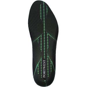 PORTWEST - FC82BGNS <b>Gel</b> black/green cushion and arch support <b>insole</b> - EAN 5036108328499 WORKWEAR ACCESSORIES - Product Image 1