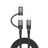 Cable de Carga Rápida 2 en 1 de 100W con USB Tipo C, Compatible con iPhone 15/16/17 Pro Max, Samsung, Xiaomi Redmi