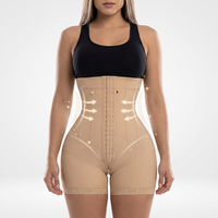Culotte gainante taille haute effet remonte-fesses et amincissante ventre plat, avec 6 baleines en acier et fermeture éclair à l'entrejambe, Faja Colombianas Moldeadoras