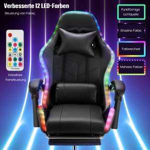 Alemania Venta superior Mit HIFI <span class=keywords><strong>Stereo</strong></span> Lautsprecher Silla de oficina Música Altavoces Bluetooth Silla de juegos barata Gaming-Stuhl Mit LED - Product Image 3