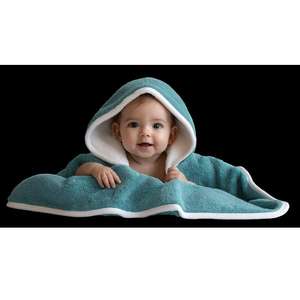 Serviette à capuche en coton ultra doux pour nouveau-nés et nourrissons avec un design mignon à séchage rapide, douce et sûre pour la peau sensible de bébé - Product Image 1
