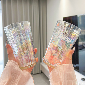 แก้วน้ำลายดอกซากุระพร้อมฝาปิดและหลอด 400 มล. ใช้ซ้ำได้สำหรับนมและเครื่องดื่ม แก้วน้ำสำหรับผู้ใหญ่ในฤดูร้อน - Product Image 1