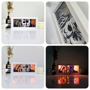 Lámpara de Papel 3D Animada de Michael Myers de la Película de Terror <span class=keywords><strong>American</strong></span> Warehouse, Grabado Láser, Decoración para el Hogar, Regalo de Halloween - Product Image 4