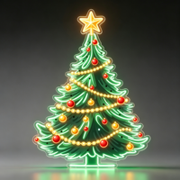 Enseigne néon personnalisée en forme de sapin de Noël, lumière néon LED en forme de sapin de Noël pour mur de maison, vitrine de magasin, décoration de Noël