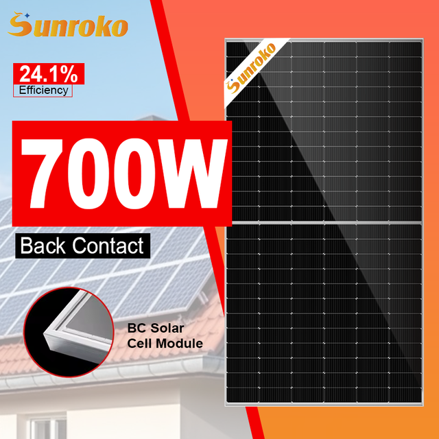 Sunroko All Black Topcon Solar Panels Bifacial 700W 720W 750W Double Glass Photovoltaic Panel Production Line