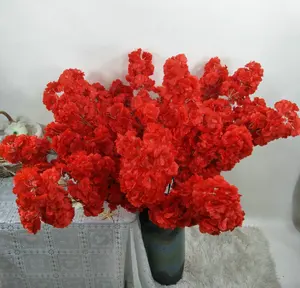 Artificial Silk Cherry Blossom Flower Branch For Home Wedding Decoration