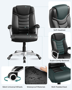 <span class=keywords><strong>Chaise</strong></span> de bureau ergonomique pivotante <span class=keywords><strong>SONGMICS</strong></span> avec dossier haut, grand siège et fonction d'inclinaison, en PU noir épais, <span class=keywords><strong>chaise</strong></span> de direction - Product Image 2