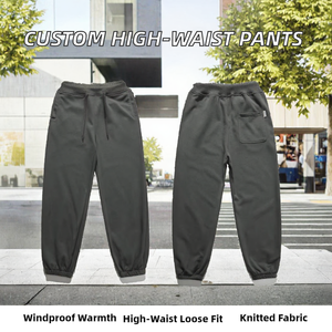 กางเกงวอร์มขาบานทรงหลวมสีดำสำหรับผู้ชาย ผ้าโพลีเอสเตอร์ - Product Image 2