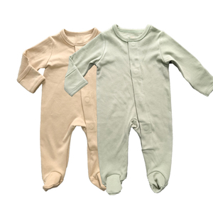 Manyetik düğme Bodysuit CPC sertifikası katlayın eldivenler bebek tulum ulaşmak çevre dostu uzun kollu bebek manyetik Footie - Product Image 2