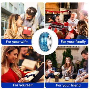 white <b>copper</b> popular style blue rubber stopper bead, DIY <b>bracelet</b> jewelry accessories pendant wholesale, <b>bracelet</b> pendant - Product Image 5