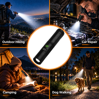 Lampe torche LED laser blanche OEM, zoom télescopique, faisceau longue portée 300 m, lampe tactique avec affichage numérique de la batterie et sortie Power Bank