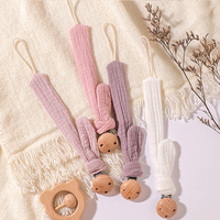 Chaîne de fixation pour sucette bébé à motif dessin animé, avec ruban et attache anti-chute pour l'allaitement