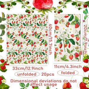 Servilletas de Papel con Diseño de Fresas para Cócteles, Cumpleaños, Bodas, Despedidas de Soltera, Baby Shower, Fiestas y Eventos - Product Image 2
