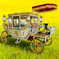 Magnifique et luxueuse calèche royale électrique à quatre roues pour le tourisme, calèche royale pour princesse à vendre
