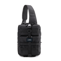 Sac de poitrine tactique multifonctionnel de style vintage BEARKY, sac à bandoulière en polyester imperméable, fermeture éclair, pour homme, pour l'extérieur