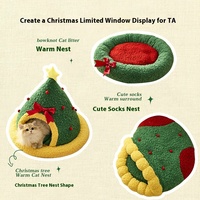 Herbst und Winter Weihnachten Katzen-und Hunden est Warmes, verdicktes, halb geschlossenes Haustier Mat Cute Nest mit komfortablem Design