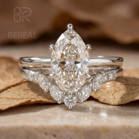 Ensemble d'alliances de mariage pour couple en diamant cultivé en laboratoire certifié IGI VVS, bague de fiançailles en argent 925 personnalisée avec diamant créé en laboratoire, bijoux pour femmes