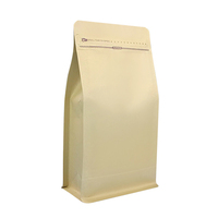 Sachet refermable mat de qualité alimentaire à huit soudures latérales en feuille d'aluminium avec fermeture éclair et languette de traction pour grains de café, noix et thé