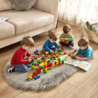 Tapis en fausse fourrure lavable de haute qualité, couleur unie, prix de gros, vente chaude