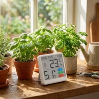 Termometer Higrometer Plastik Bertenaga Baterai dari Produsen Langsung, Layar LCD, Monitor Suhu dan Kelembapan Ruangan Dalam Kamar Tidur