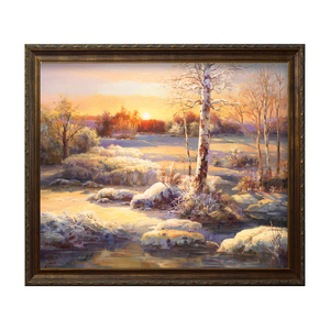 Opere d'arte di neve invernale di alta qualità immagini naturali pittura a olio fatta a mano su tela - Product Image 2