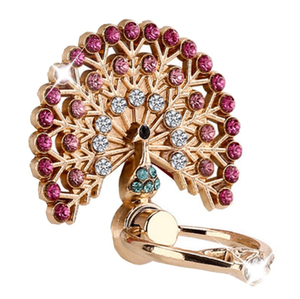 Soporte <span class=keywords><strong>para</strong></span> Teléfono Celular con Anillo de Agarre <span class=keywords><strong>para</strong></span> Dedos, Diseño de Corona de Pavo Real y Mariposa - Product Image 5