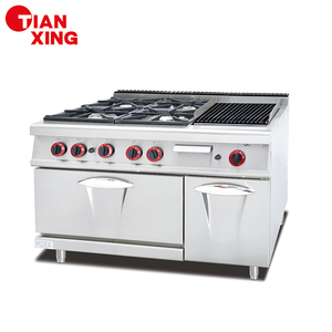 Fourneau à gaz professionnel TIANXING de qualité supérieure en acier inoxydable à 6 brûleurs avec four pour hôtels et restaurants - Product Image 3