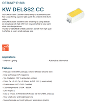 OSRAMs STUNE E1608 KW DELSS2.CC 1608 8.22lm 3.2V CRI90 120 Grados, LED SMD Blanco Pequeño para Exhibición Comercial/Industrial/Minorista, 50000