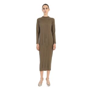 Vestido Largo de Punto Texturizado con Cuello Redondo, Estilo Casual y Recto para Mujer, Invierno, Alta Calidad, OEM/ODM Personalizado - Product Image 2