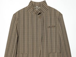 PB&ZA Nouvelle Collection <span class=keywords><strong>Été</strong></span> – <span class=keywords><strong>Veste</strong></span> de Costume <span class=keywords><strong>Femme</strong></span> Style Commuter Français à Col Montant, Manches Longues, Poches à Rabat et Bouton Unique, Motif Carreaux - Product Image 4