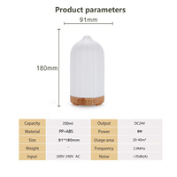Nouveauté : Humidificateur ultrasonique à LED arc-en-ciel rayé 180 ml, diffuseur d'aromathérapie, 36 dB de bruit, usage domestique et commercial