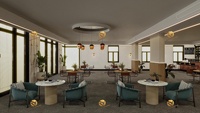 Design d'intérieur moderne et simple pour un club de café, concept de salon de café industriel, table et ensemble de chaises personnalisés