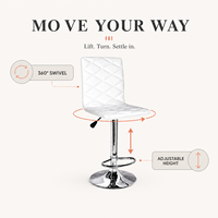 Offre Spéciale moderne Îlot de cuisine Pivotant réglable Tabouret de bar en cuir blanc à hauteur de comptoir avec dossier