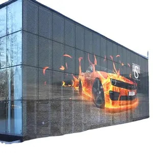 LEADLED Indoor Outdoor P3.91 Curtain Window Tv Glass Led Panels Mesh Display Transparent Led Screen