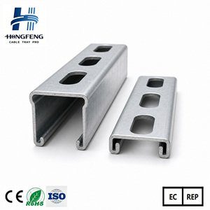Q235 Material Hot <b>Dip</b> Galvanized Cold Formed C Channel Steel Strut Channel Unistrut Cutting ASTM Standard for Construction - Product Image 1