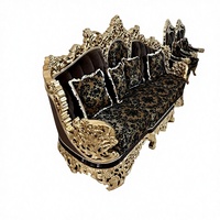 Canapé de luxe français en bois massif sculpté, style européen, pour salon, avec feuille d'or, tissu importé, éponge, sur mesure, pour villa, haut de gamme