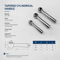 Chrome Plated Revolving Ball Handle Grip Tapered Cone Shank Female Thread M6 M8 M10 M12 for Machine Tool Lathe Milling CNC