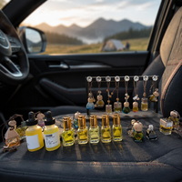 Diffuseur de parfum pour voiture en verre carré de 10 ml avec logo personnalisé, bouchon en bois, pendentif aromathérapie pour la décoration intérieure de voiture