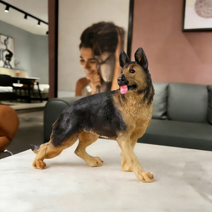 Figura Realista de Perro Pastor Alemán en Resina, Estatua de Cachorro Alsaceano, Decoración para Hogar, Oficina y Jardín - Product Image 4