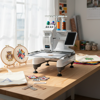 Nouvelle machine à broder informatisée Yinghe à tête unique et 4 aiguilles, équipement de broderie multi-cerceaux pour T-shirts et casquettes