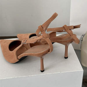 Sandales à talons hauts européennes et américaines, imprimé léopard, élégantes, nouvelle mode, pour femmes, avec talon compensé rehaussant la taille - Product Image 6