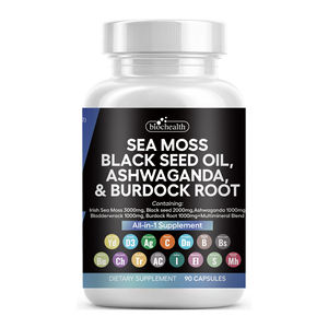 كبسولات عضوية من طحالب البحر وعشبة البلادروراك وجذر الأرقطيون مع نبق البحر، مكمل غذائي للمناعة للبالغين، نباتي، علامة تجارية خاصة، تصنيع حسب الطلب - Product Image 1