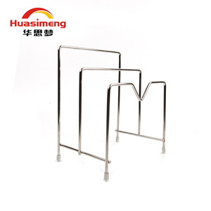 Huasimeng Stainless Steel Pot Lid Rack Square Shape Hanging Kitchen Draining Rack Multi Functional Storage Rack - Product Image 1