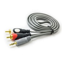 Élégant câble Audio gris 1.5m 3m 3.5mm 1 mâle à 3 RCA mâle AV AUX cordon stéréo vers 3RCA câble de conversion Standard