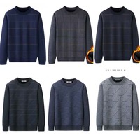 Pull en tricot épais et chaud pour l'hiver, pour les papas et les personnes âgées. Un pull en tricot à col rond pour une bonne chaleur.