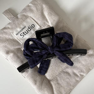 คลิปหนีบผมรูปโบว์ลายเสือดาวลายหมากรุกย้อนยุคคลิปหนีบผมแบบเกาหลีขนาดใหญ่ - Product Image 6