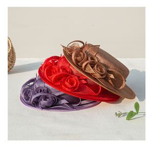 Chapeau d'église marron rouge de couleur personnalisée Fascinator à bord plat Kentucky Derby chapeau de fête de mariage pour femmes femmes - Product Image 2