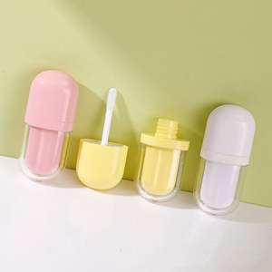 ホワイト、ピンク、イエローの楕円形のリップグロスチューブ3mlアイスクリームリップグロスチューブ - Product Image 2