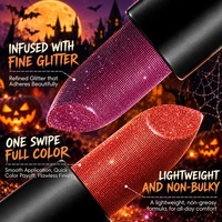 Rouge à lèvres Julystar professionnel, formule velours, brillance intense infusée de paillettes, longue tenue 8 heures, lisse et confortable